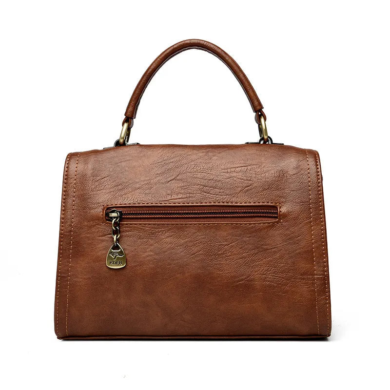 Women's soft PU leather one-shoulder crossbody bag in horizontal square shape shown in six colour options