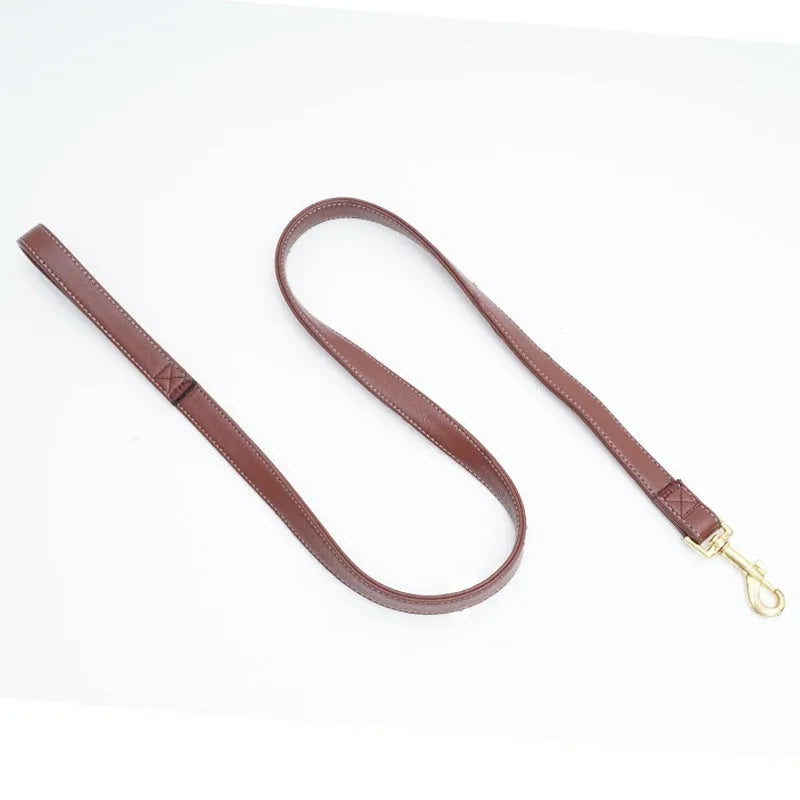 Roran black PU leather pet traction belt with adjustable handle showing length measurement