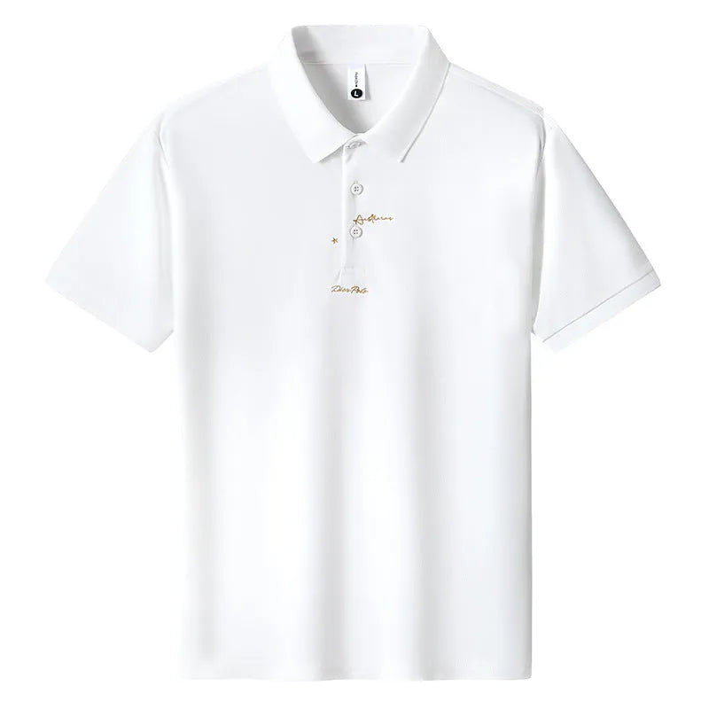 Men's loose-fit grey cotton T-shirt with a white printed letter design on the front