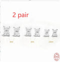 S925 sterling silver geometric floral stud earrings in gold or platinum finish