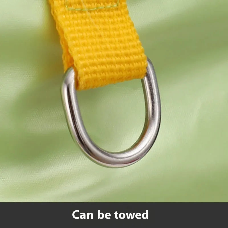 Green waterproof cotton dog coat with four-legged design