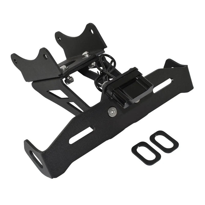 Black aluminium alloy Honda motorcycle rear licence plate bracket with short tail fixed mount design