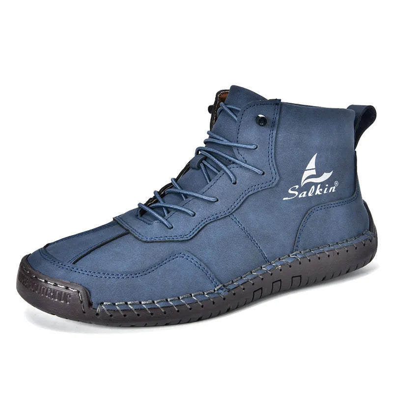 Retro casual high-top boots with elastic band and rubber sole in multiple colour options