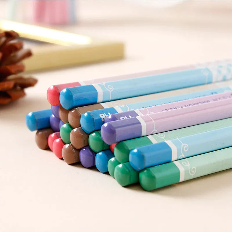 Basswood pencils with six angle design in 50-piece bulk packaging