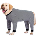 Polyester striped dog shirt for thin golden retriever or labrador in blue, stripe, or brown