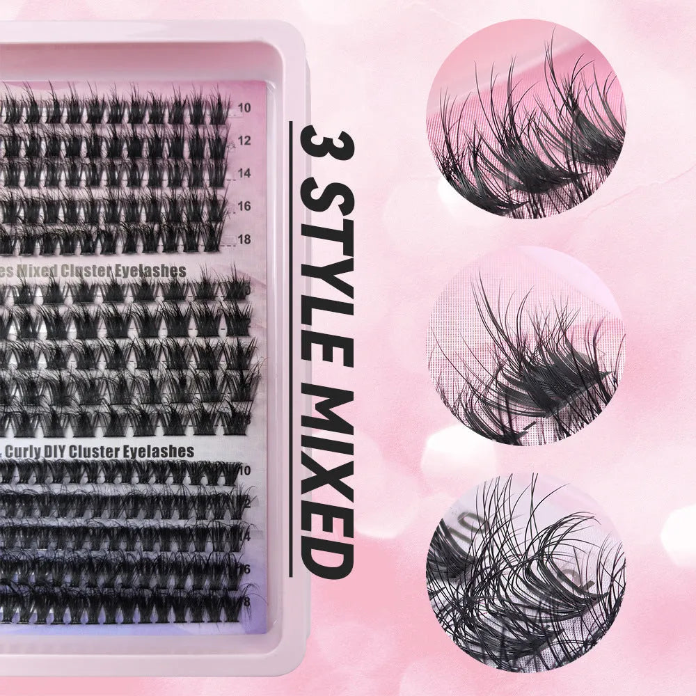 Creative large capacity mixed false eyelashes in high imitation material, 13.7cm x 13.5cm case