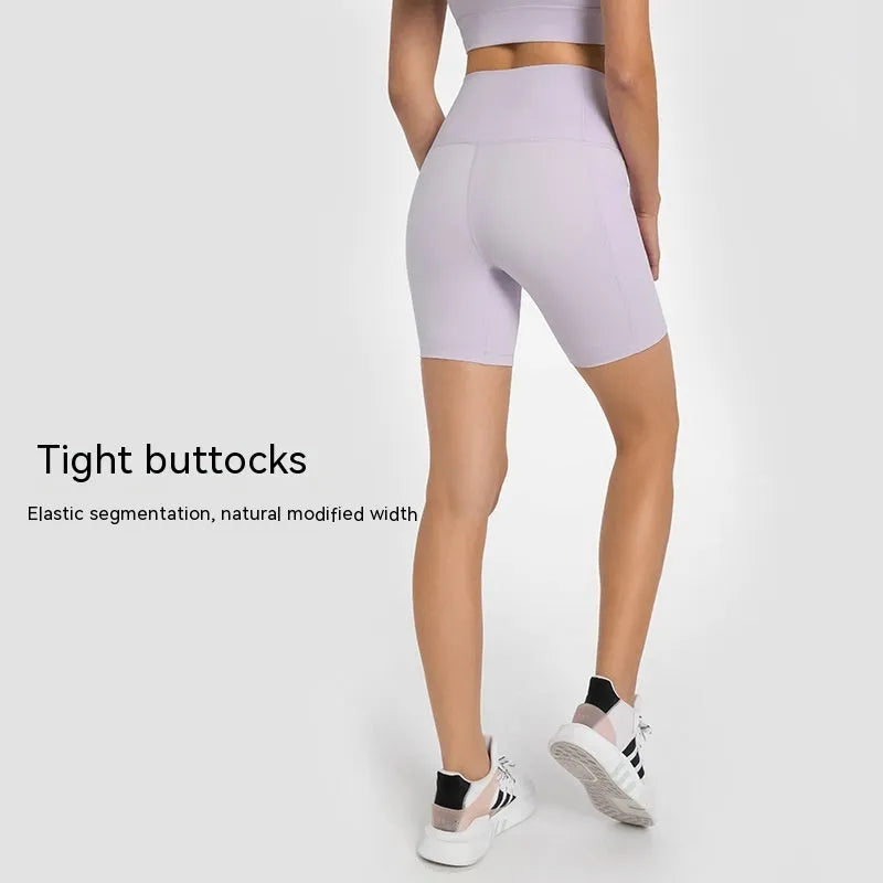 Women's solid colour super stretch sports shorts in waist-length fit for running