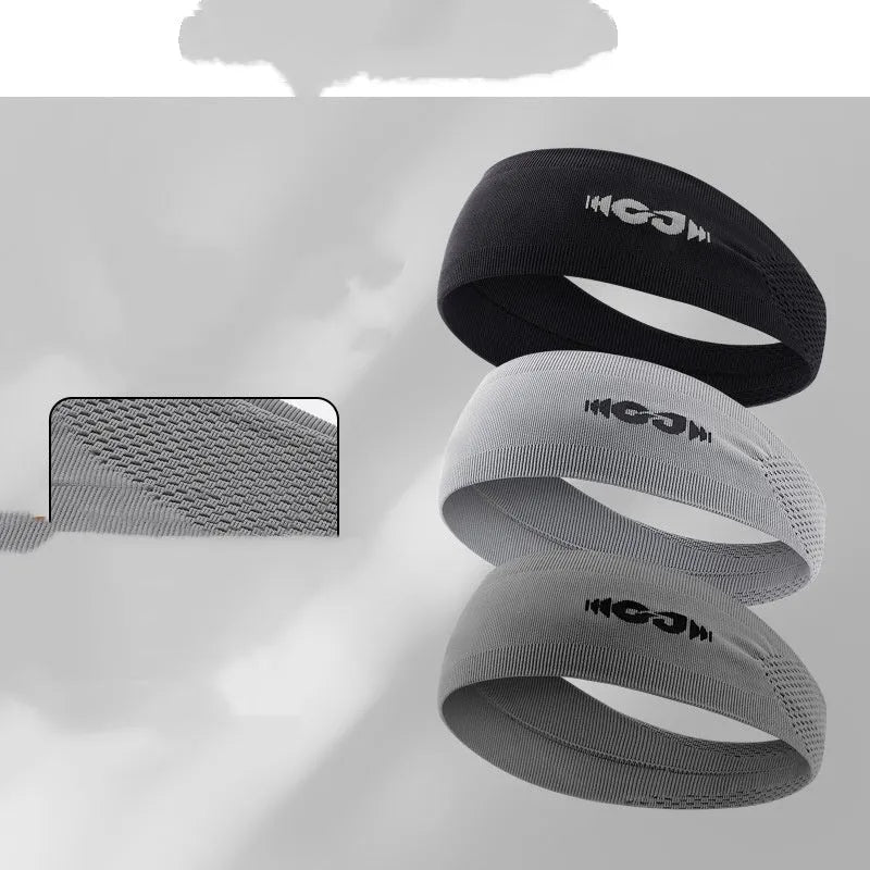 Seamless knitted athletic hair band in three colours for sports and fitness activities