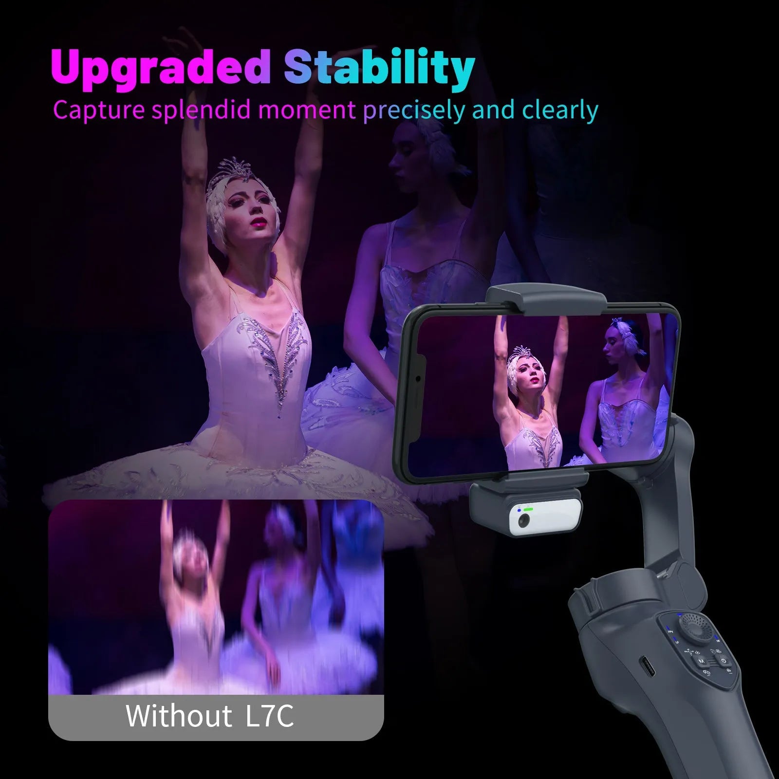 RK series foldable handheld camera stabilizer head in gun metal colour