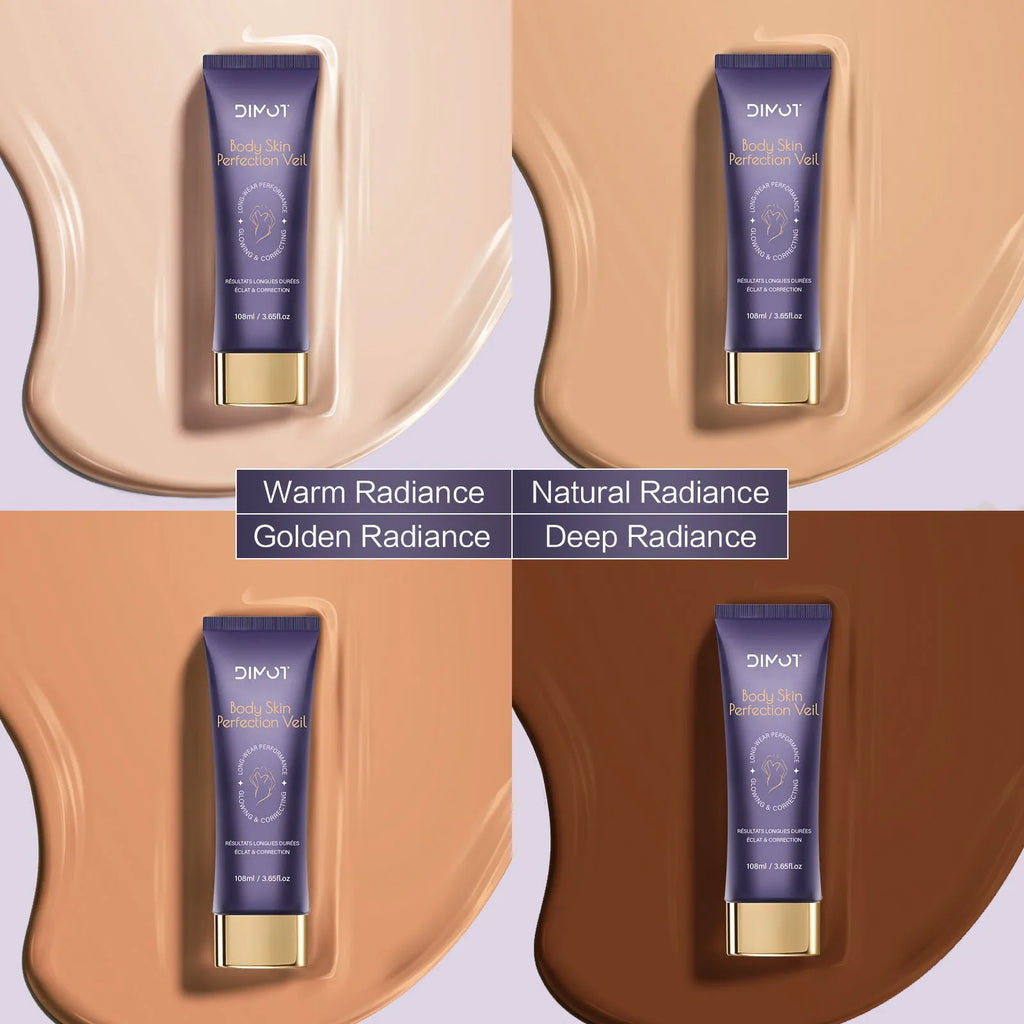 108ml waterproof body concealer cream pot with brush for tattoo and birthmark coverage in four shades