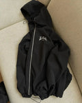 Men's grey hooded sunscreen jacket in loose British style with Asian sizing options