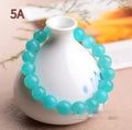 Grade 7A Amazonite natural stone scattered beads in ice colours for bracelet making, shown with a finished crystal bracelet.