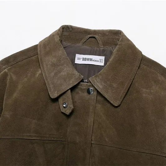 Women's PU jacket in Japanese Korean casual style with medium thickness construction
