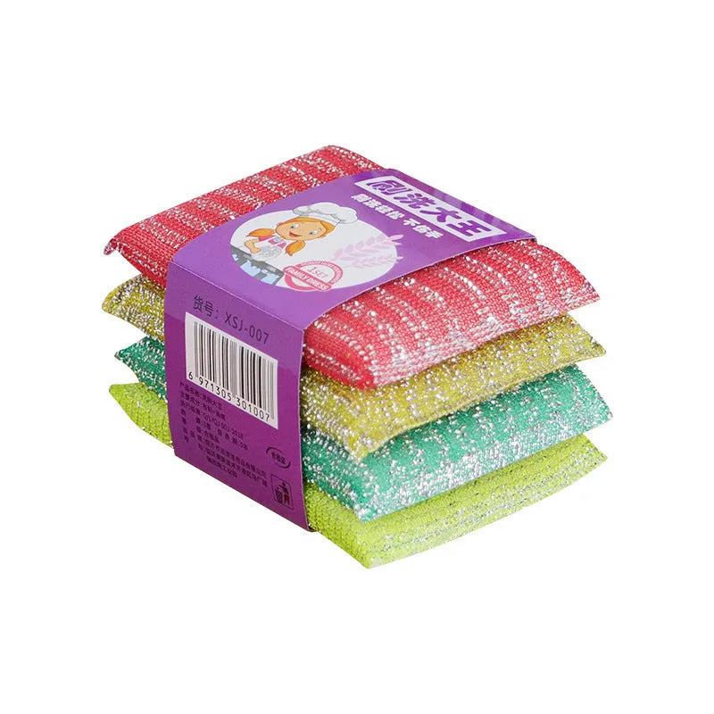 Macaron coloured pinstripe fabric dishwashing sponge mop with fine stripe scrubbing pattern