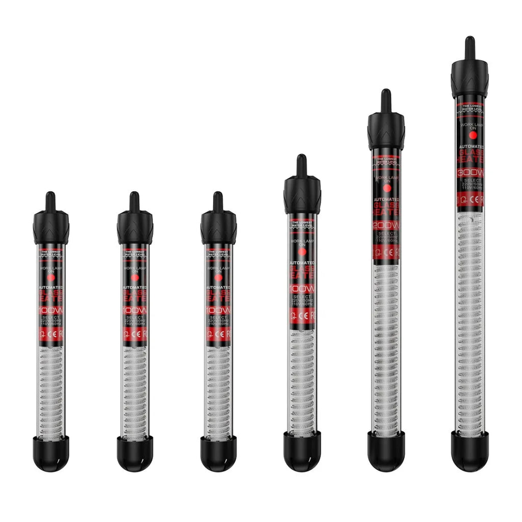 Fish tank glass pipe quartz heater with thermostat for aquarium, explosion-proof design, multiple wattages