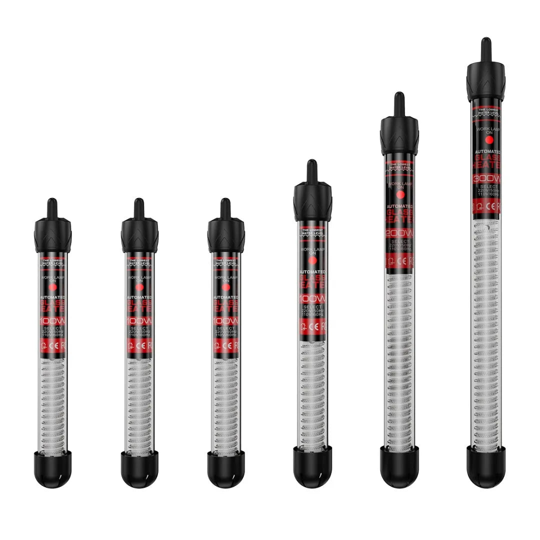 Fish tank glass pipe quartz heater with thermostat for aquarium, explosion-proof design, multiple wattages