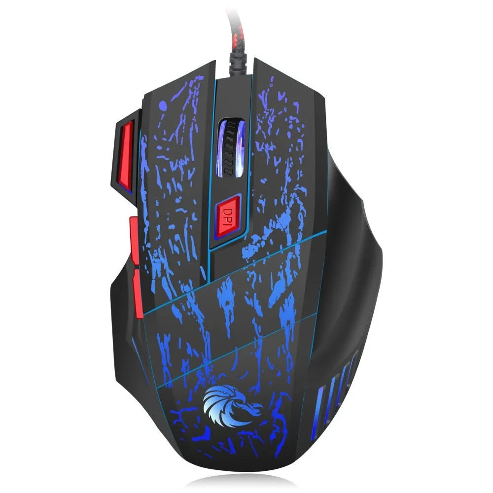 H300BK coloured gaming mouse with colourful LED lights and ergonomic design on desktop