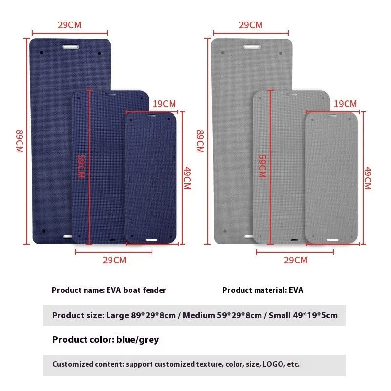 Blue EVA foam marine boat bumper fender for dock protection with anti-collision design