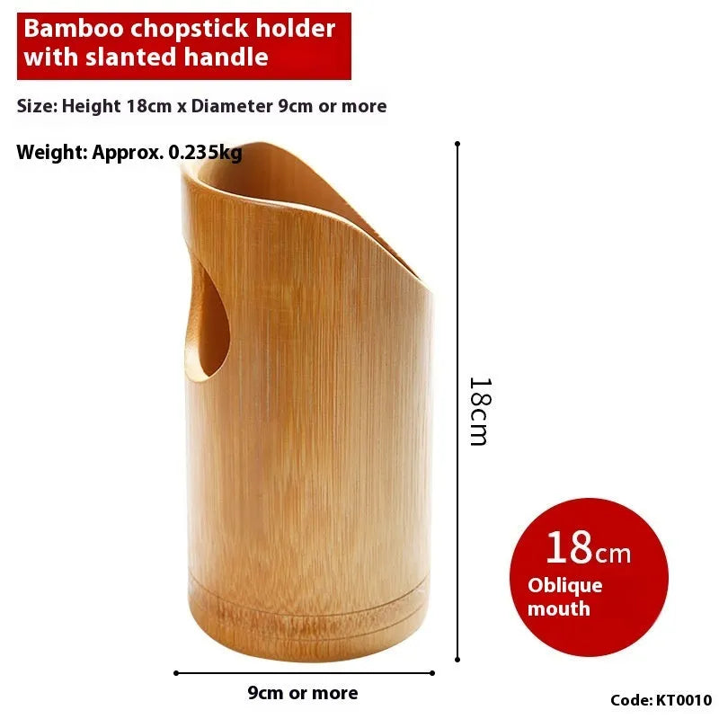 Wild bamboo chopsticks holder in a creative style, showing natural material and cylindrical shape.