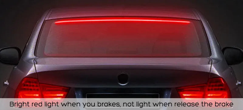 Red LED brake light strip 100cm for rear-end collision prevention on car