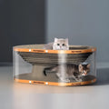 Transparent white diamond design cat scratch board nest tunnel measuring 58x45x23cm