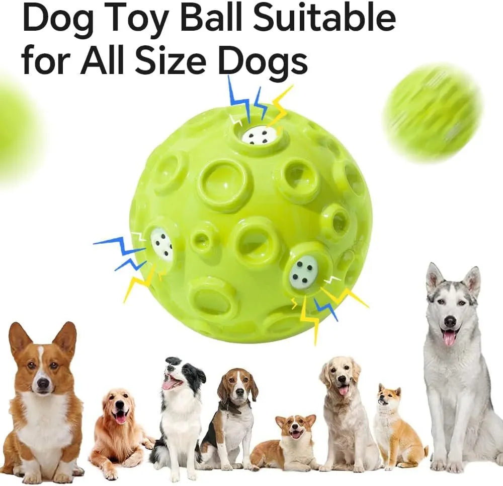 Colourful dog chew ball with textured surface and two-layer rubber construction for aggressive chewers