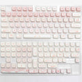 Complete PBT sublimation keycap set for mechanical keyboards showing 98+ keys with universal compatibility
