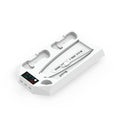 PS5 charging base and radiator stand in black or white with space for console, controllers and headset