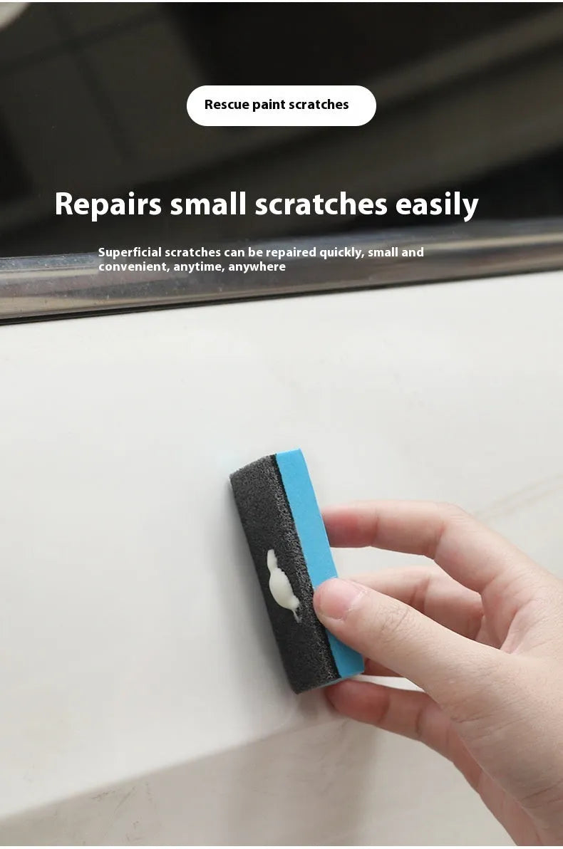 Car repair wax kit with two wax containers and frosted sponge mop for scratch removal and polishing