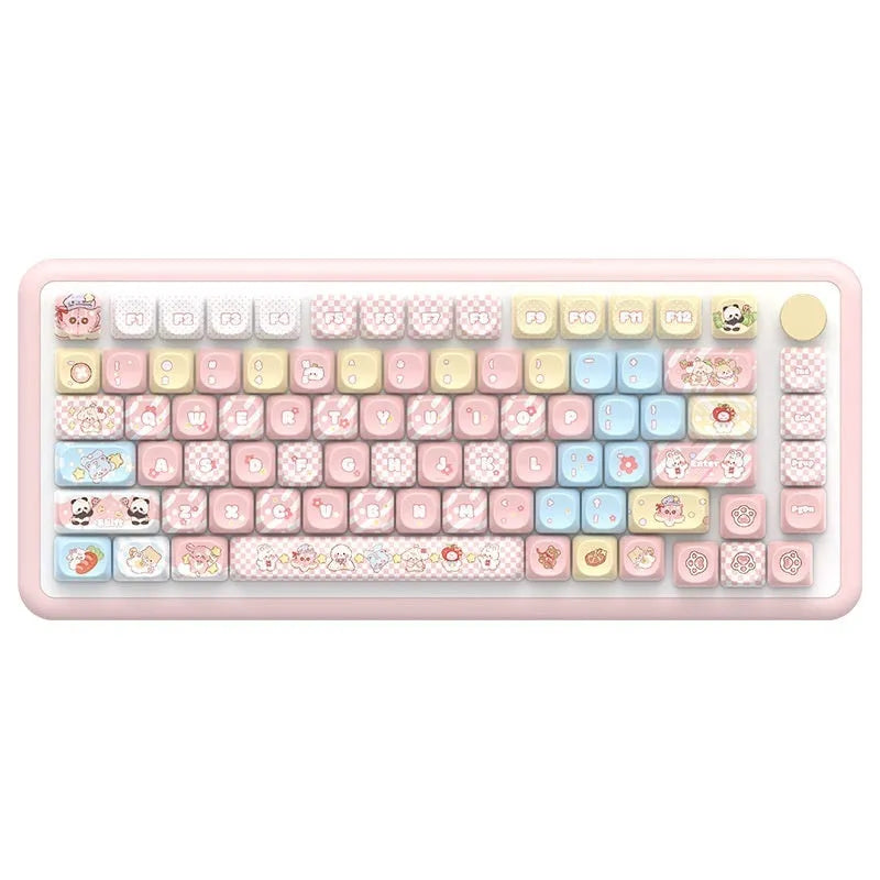 Clip Doll original cute character design mechanical keyboard key cap set for 112-key or 120-key layout.