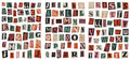 English letters and numbers symbol label stickers showing full alphabet sets and weekly words in cute style