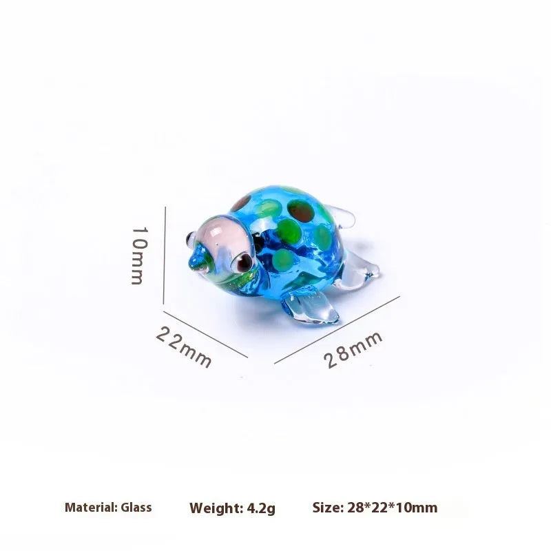 Geometric glass turtle desktop ornament in six colour combinations for modern home decoration