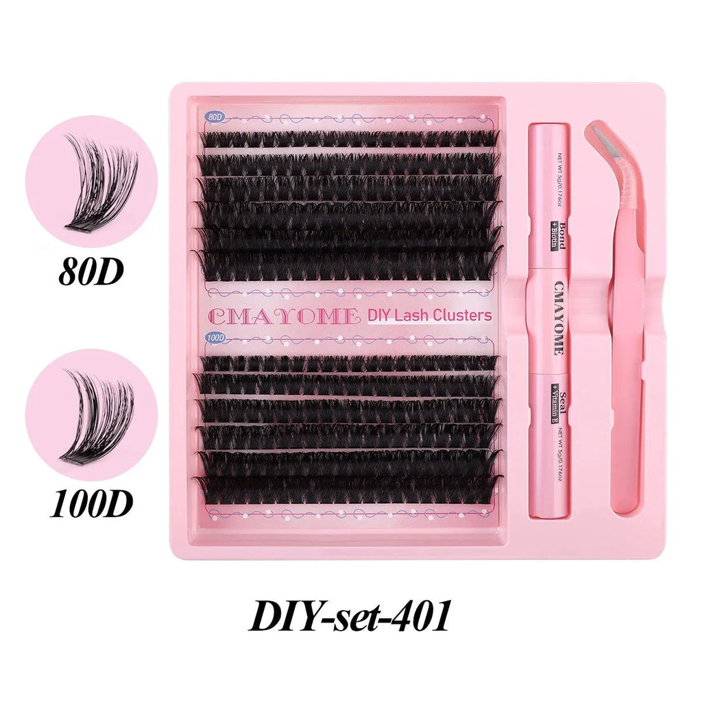 DIY individual cluster false eyelashes set with artificial fibre lashes measuring 15.5cm length