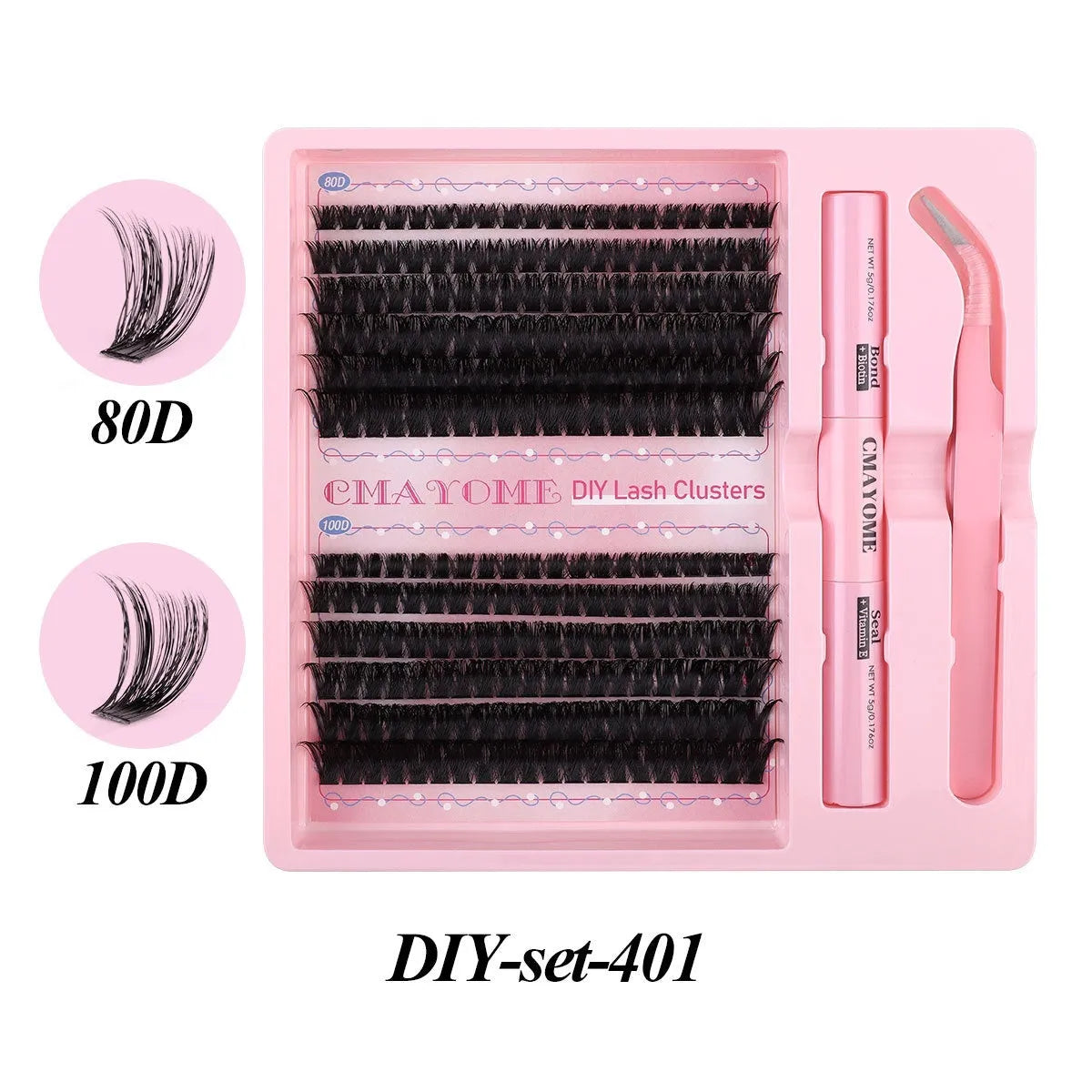 DIY individual cluster false eyelashes set with artificial fibre lashes measuring 15.5cm length