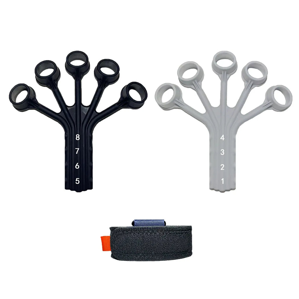 Silicone finger flexion extension trainer with adjusting belt for hand rehabilitation