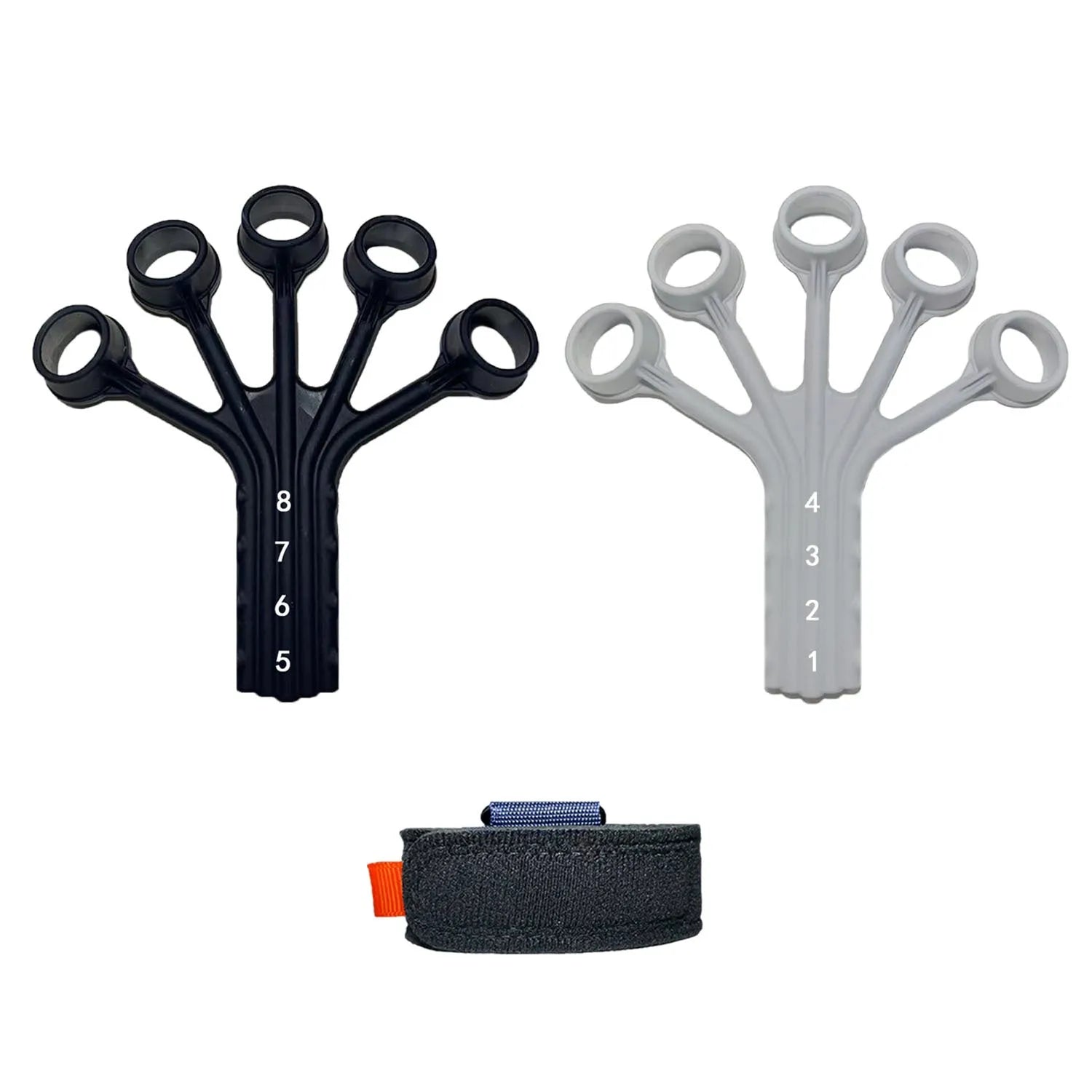 Silicone finger flexion extension trainer with adjusting belt for hand rehabilitation