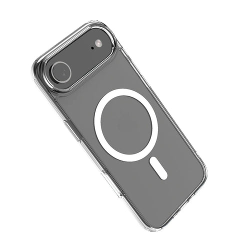 Transparent magnetic phone case for iPhone 17 series with shockproof TPU construction