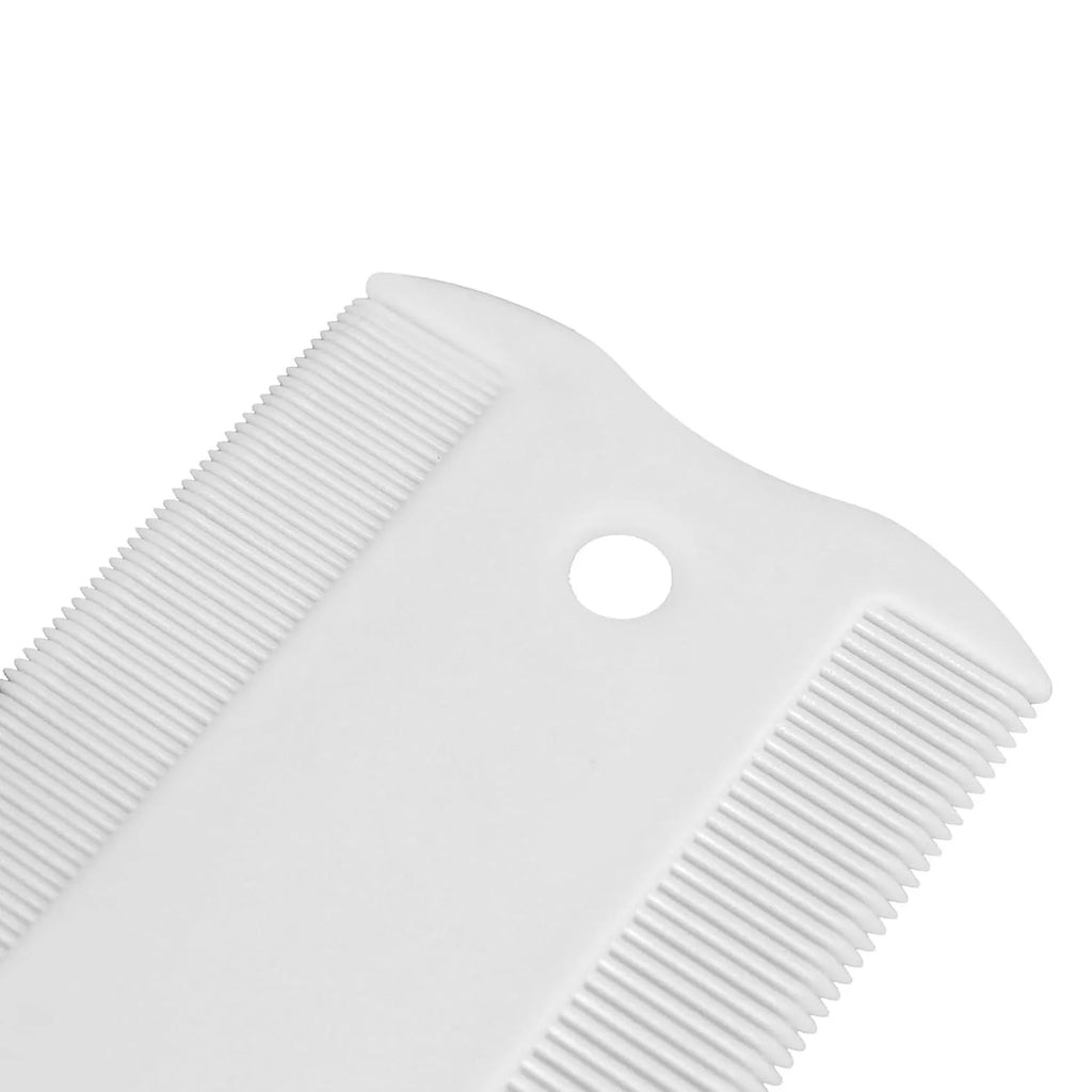Small plastic pet flea comb with double-sided dense teeth for facial grooming and tear stain removal