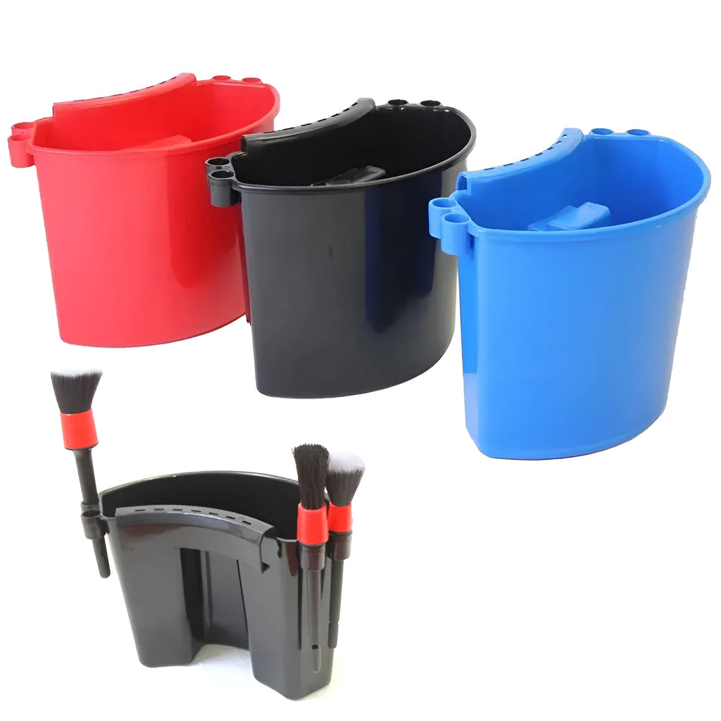 Car washing bucket with grit guard tray in selected colour