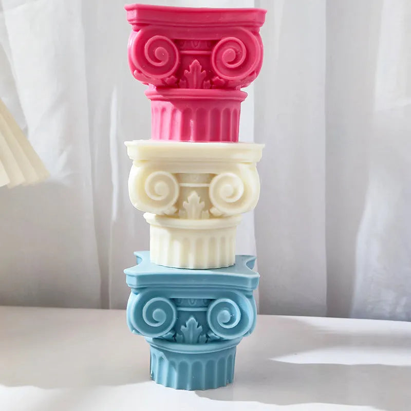 27cm long Roman pillar silicone mould for candle making and crafts