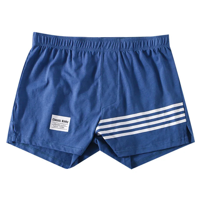 Men's cotton printed boxer shorts in white, black, gray, coffee, dark blue and yellow in sizes M to XXL
