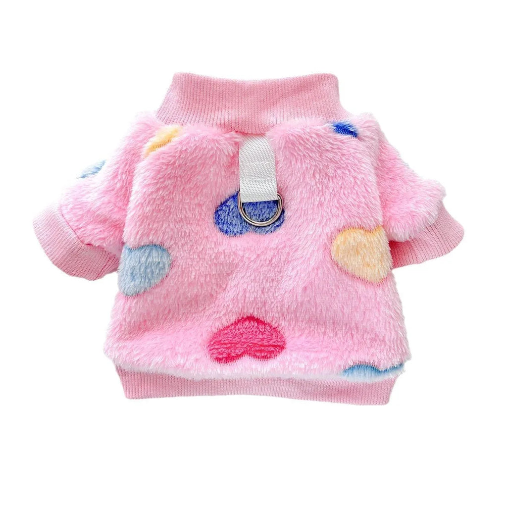 Flannel cotton pet coat in blue paw print design for small to large dogs