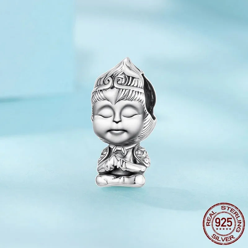 Cartoon S925 sterling silver bead with pearlescent finish, 1.3x0.6cm, colour SCC3122