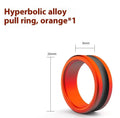 Orange and silver alloy fishing hand guard tool with non-slip grip surface for hook removal
