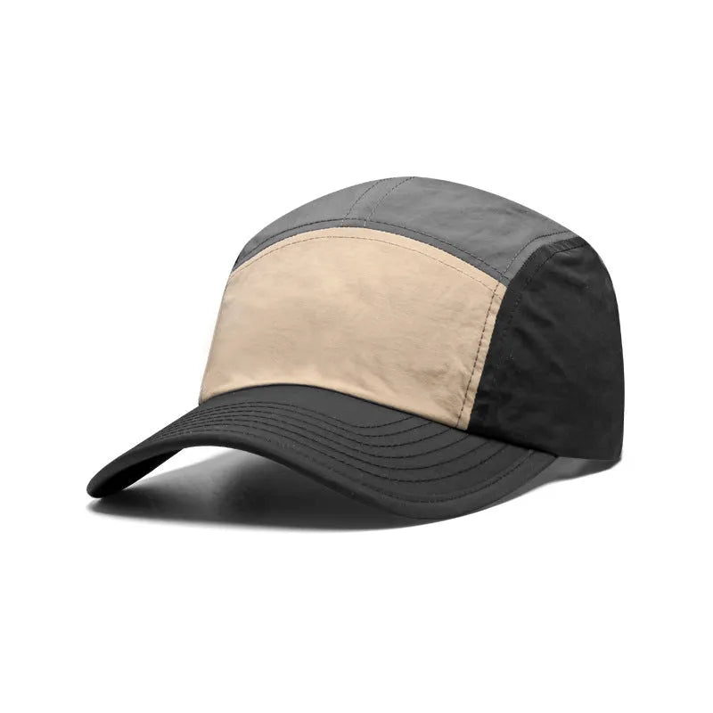 Men's quick-drying baseball cap in army green with curved brim, cotton-polyester blend fabric