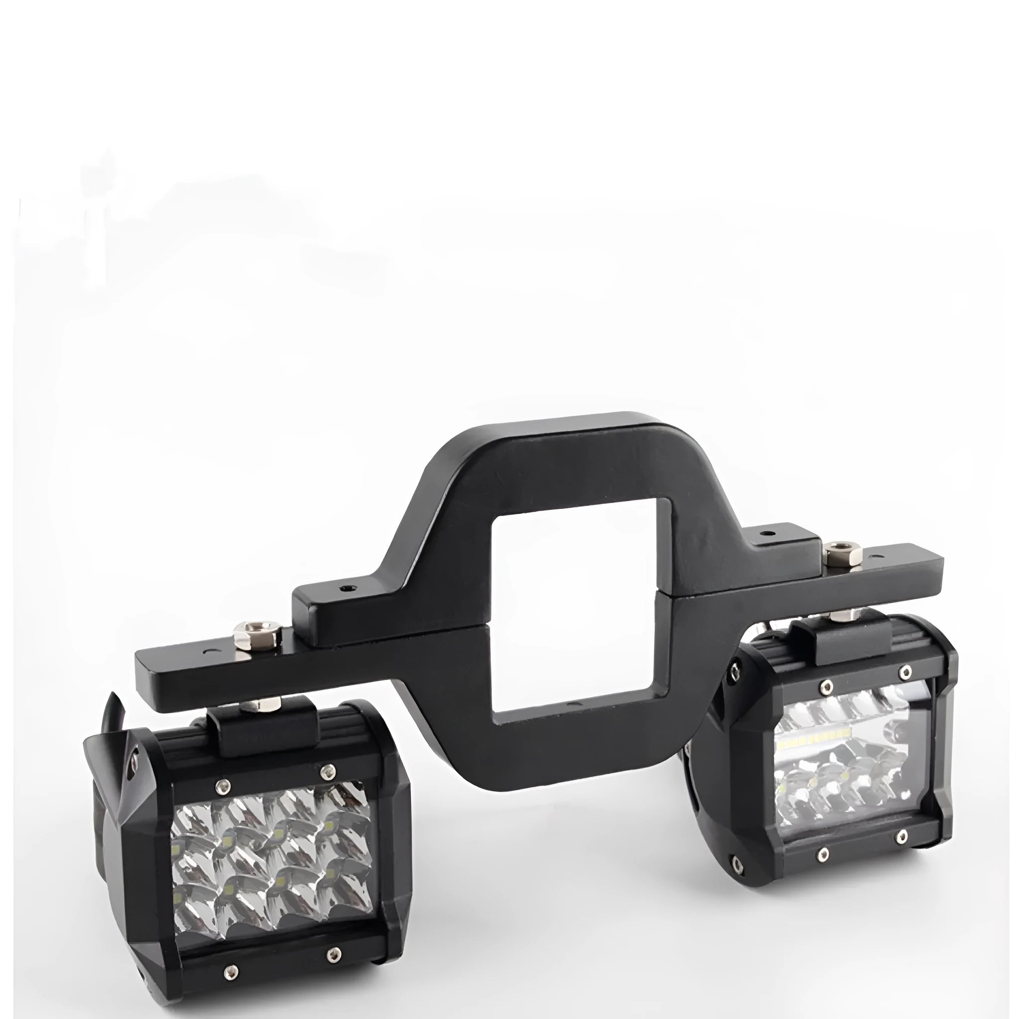Black steel trailer hook lamp holder mounting bracket with multiple holes