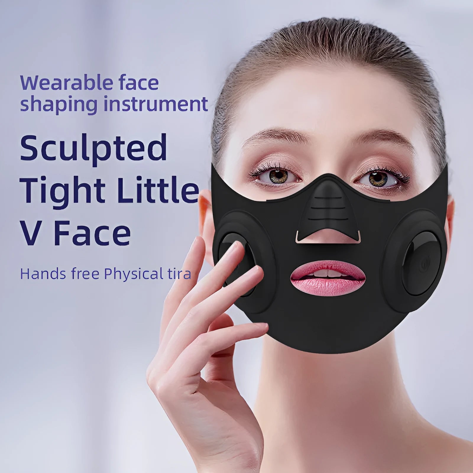 Black USB-powered photon beauty mask device with LED facial treatment technology