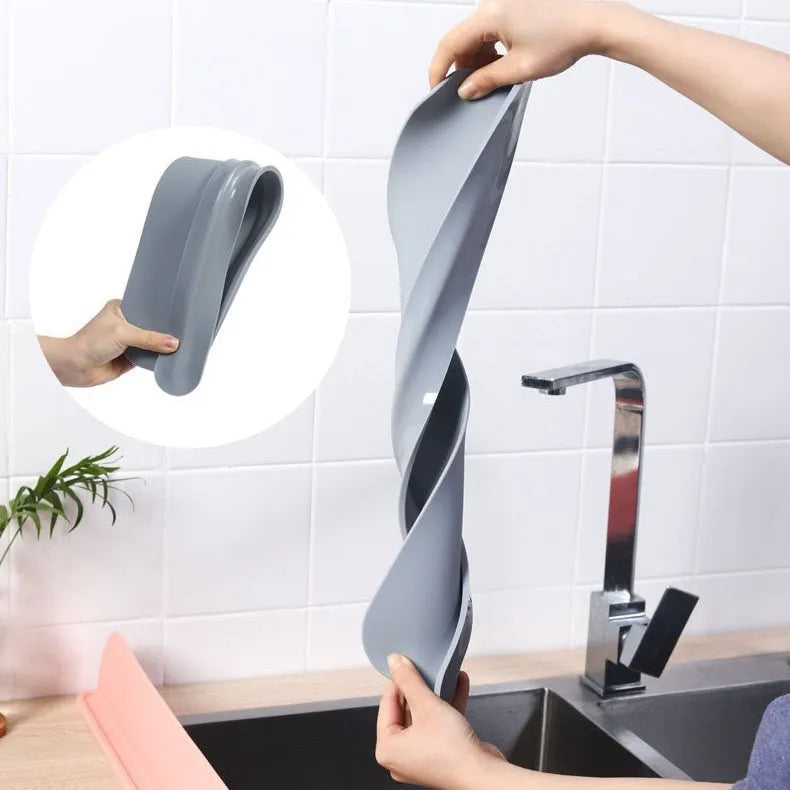 Silicone kitchen sink water blocking plate in choice of black, blue, or grey colour