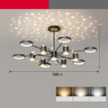 Black iron pendant chandelier with 13 heads and remote control for whole house lighting