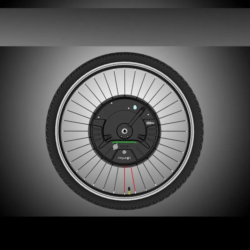 Black alloy hub electric conversion wheel for mountain bicycle with intelligent micro-power motor